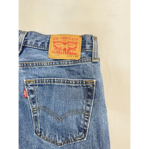 Levi's 505 Regular Men's Jeans Straight Leg 30x32 Blue Jeans - Picture 4 of 7